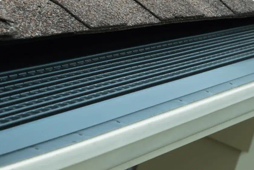 Close-up of LeafBlaster Pro micro-mesh installation on a South Bend home