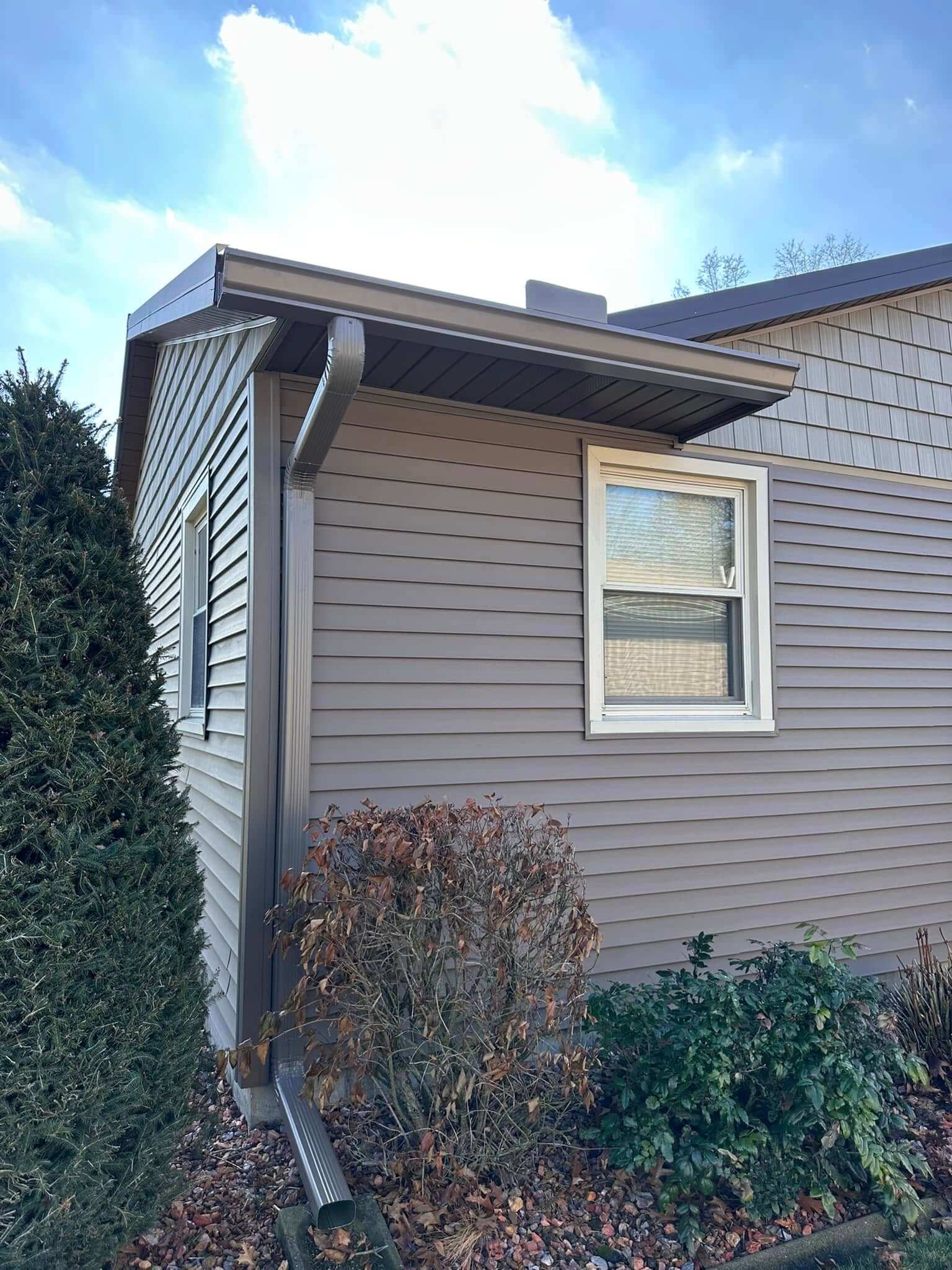 newly installed seamless gutters in south bend indiana